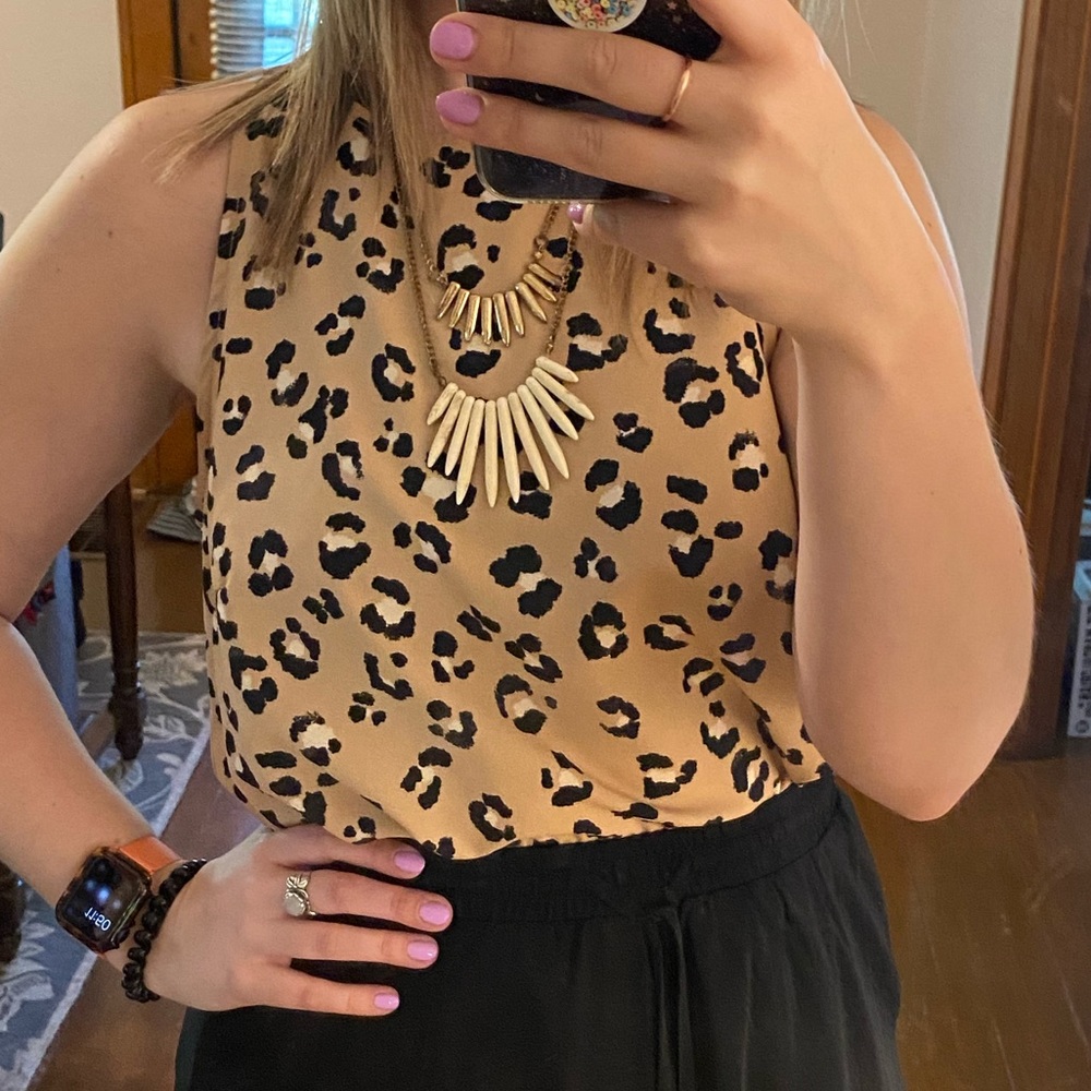 a new day Leopard Print Halter Tank in Tan and Black